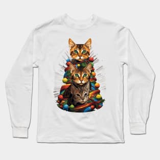 Cat Christmas Tree Long Sleeve T-Shirt